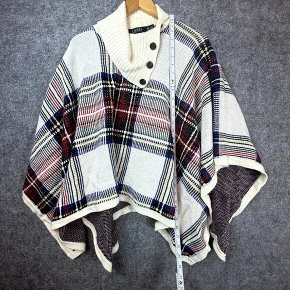 Lauren Ralph Lauren Poncho Sweater Womens S/M Cape Preppy Equestrian Black Label - Picture 5 of 7